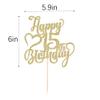 AROKIPPRY Gold Glitter Happy 15th Birthday Cake Topper - 15 Anniversary/Birthday - Hello 15, Cheers to 15 Years,15 & Fabulous Cake Topper Party Decoration view 2