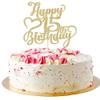 AROKIPPRY Gold Glitter Happy 15th Birthday Cake Topper - 15 Anniversary/Birthday - Hello 15, Cheers to 15 Years,15 & Fabulous Cake Topper Party Decoration view 3