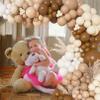 142Pcs Brown Balloons Garland Arch Kit Nude Coffee Brown Boho Blush Tan Neutral Balloons for Teddy Bear Baby Shower Neutral Woodland Wedding Jungle Safari Wild One Birthday Party Decorations view 3