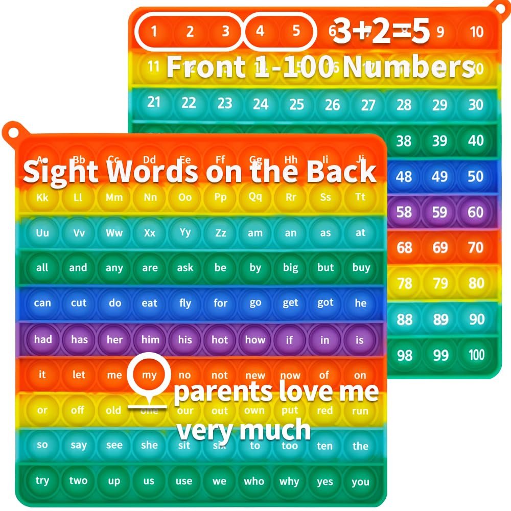 HUAZHENQI-GH Sight Word A-Z Alphabet 1-100 Numbers Toy, is an Early Reading and Numbers Enlightenment Play Toy, Suitable for Home and Classroom,Making The Learning Experience Easier and Fun