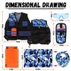 Lehoo Castle Kids Tactical Vest Kit for Nerf Guns N-Strike Elite Series for Boys Girls, with 30 Refill Darts, Dart Pouch, Tactical Mask, Reload Clips, Wrist Band and Protective Glasses (Blue) view 3