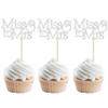Gyufise 24Pcs Silver Glitter Miss to Mrs Cupcake Toppers with Ring Wedding Engagement Cake Picks Decorations for Bridal Shower Birthday Party Decorations Supplies view 1