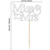 Gyufise 24Pcs Silver Glitter Miss to Mrs Cupcake Toppers with Ring Wedding Engagement Cake Picks Decorations for Bridal Shower Birthday Party Decorations Supplies view 2