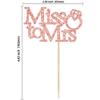 Gyufise 24Pcs Rose Gold Glitter Miss to Mrs Cupcake Toppers with Ring Bridal Shower Cupcake Picks Wedding Engagement Birthday Party Cake Decorations Supplies view 2