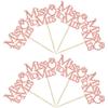 Gyufise 24Pcs Rose Gold Glitter Miss to Mrs Cupcake Toppers with Ring Bridal Shower Cupcake Picks Wedding Engagement Birthday Party Cake Decorations Supplies view 3