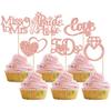 Gyufise 24Pcs Bride to Be Cupcake Toppers Rose Gold Glitter I Do Love Heart Ring Miss To Mrs Cupcake Picks Bridal Shower Cake Decorations for Wedding Engagement Bachelorette Party Supplies view 1