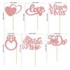 Gyufise 24Pcs Bride to Be Cupcake Toppers Rose Gold Glitter I Do Love Heart Ring Miss To Mrs Cupcake Picks Bridal Shower Cake Decorations for Wedding Engagement Bachelorette Party Supplies view 2