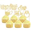 Gyufise 24Pcs Bride to Be Cupcake Toppers Gold Glitter I Do Love Heart Ring Miss To Mrs Cupcake Picks Bridal Shower Cake Decorations for Wedding Engagement Bachelorette Party Supplies view 1