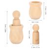 20pcs Wood Peg Dolls, Wooden Peg People Unfinished for Miniature Figures, Small People Figures view 3
