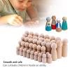 20pcs Wood Peg Dolls, Wooden Peg People Unfinished for Miniature Figures, Small People Figures view 4