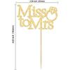 Gyufise 24Pcs Miss to Mrs Cupcake Toppers with Ring Bridal Shower Cupcake Picks Decorations for Wedding Engagement Birthday Party Cake Decorations Supplies Gold view 2