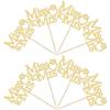 Gyufise 24Pcs Miss to Mrs Cupcake Toppers with Ring Bridal Shower Cupcake Picks Decorations for Wedding Engagement Birthday Party Cake Decorations Supplies Gold view 3