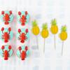 24Pcs Luau 3D Pineapple Cupcake Toppers Tropical Pineapple Leaf Aloha Cupcake Picks for Summer Hawaiian Luau Tropical Theme Baby Shower Birthday Wedding Party Cake Decorations Supplies view 3