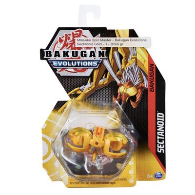 Bakugan Evolutions 2022 2-inch Core Collectible Figure and Trading Cards (AURELUS SECTANOID - Gold)
