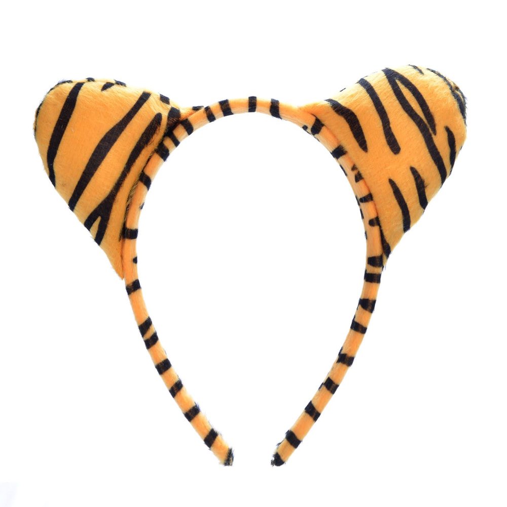 Yilistore Tiger Headband Halloween Costume Tiger Ears Headband for Women Party Favor, Jungle Safari Headbands,Cat Ears Headpiece