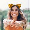 Yilistore Tiger Headband Halloween Costume Tiger Ears Headband for Women Party Favor, Jungle Safari Headbands,Cat Ears Headpiece view 3