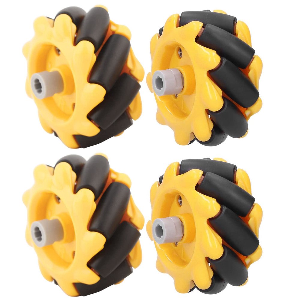 48mm Mecanum Wheels Directional Smart Robot Car Parts for DIY Robotics and Omnidirectional Movement(2 Pairs)