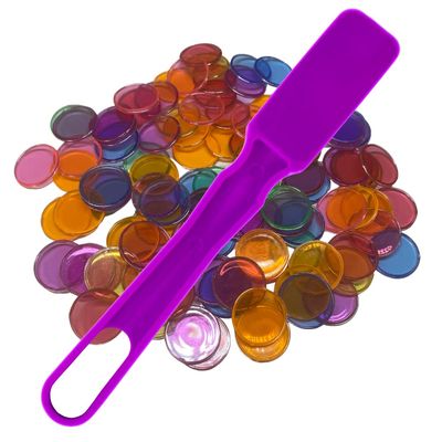 MR CHIPS Made in USA 300 Magnetic Bingo 6 Colors Plus Wand Purple
