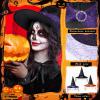 Janmercy 3 Pcs Halloween Witch Hat Witches Cosplay Accessories for Women Halloween Party Supplies, Purple, Black and Orange view 4