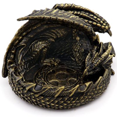 Haxtec Dragon Dice Jail Guardian DND Dice Tray Holder Compatible with Dungeons and Dragons Accessories Novelty DM RPG Gift Dragon Statue Decor(Antique Bronze)