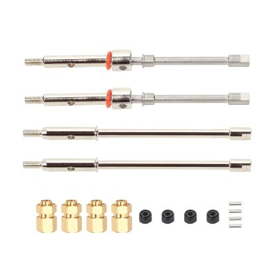 RCAWD CVD Drive Shafts 4.5mm Longer w Brass Thicker Hex for 1/24 Axial SCX24 Upgrades, Parts for Bigger Wheels Brushless/Brushed Power, 40Cr-Mo Steel Axle Shaft Front and Rear Hop Ups