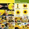 Sunflower Birthday Party Decoration Pack 111 Pcs Baby Shower Party Supplies Wedding Decor include Backdrop Tablecloth Artificial Sunflower Garland Cake Topper Balloon Garland Arch Tissue Paper Flower view 4