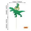 1 Pack Dinosaur 3rd Rex Happy Birthday Cake Topper Glitter T-Rex Third Cake Pick Baby Shower 3rd Birthday Dinosaur Theme Party Cake Decorations Supplies Green view 2