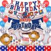Baseball Party Decorations, Baseball Birthday Party Supplies Kit, Include Sport Themed Backdrop, Happy Birthday Banners, Tabelcloth, Baseball Balloons, Cake&Cupcake Toppers view 1