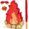 Sosation Camping Campfire Piata Fake Flame Birthday Party Decoration Camping Adventure Baby Shower Photo Props with Stick Blindfold Paper Confetti Set for Kids Boys and Girls, 16.1 x 10.2 x 2.8 Inch view 1