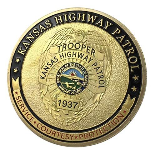 Kansas Highway Patrol | Trooper | Service Courtesy Protection | Gold Plated Challenge Coin