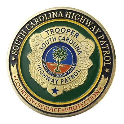 South Carolina Highway Patrol | Trooper | Courtesy Service Protection | Gold Plated Challenge Coin