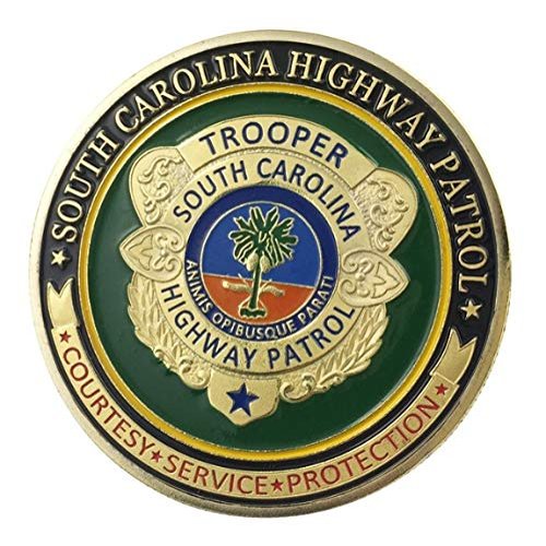 South Carolina Highway Patrol | Trooper | Courtesy Service Protection | Gold Plated Challenge Coin