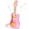 Kids Guitar 2 in 1 Musical Instruments for Kids Piano Toddler Toy Electric Guitars with Strap Music Toys for 3 4 5 Year Old Boys Girls Gifts (Pink) view 1