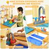HONEY JOY Kids Mud Kitchen Playset, Indoor Outdoor Wooden Pretend Play Toy Kitchen with Removable Sink, Simulated Faucet, Mud Kitchen for Kids Outdoor, Gift for Boys Girls 3+ view 2