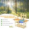 HONEY JOY Kids Mud Kitchen Playset, Indoor Outdoor Wooden Pretend Play Toy Kitchen with Removable Sink, Simulated Faucet, Mud Kitchen for Kids Outdoor, Gift for Boys Girls 3+ view 4