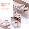 COHEALI Miniature Wooden Shoes - 4pcs Blank Mini House Decor Doll Shoes for Mini House Decor view 2