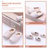 COHEALI Miniature Wooden Shoes - 4pcs Blank Mini House Decor Doll Shoes for Mini House Decor view 4