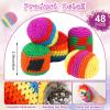 Yunsailing 48 Pieces Knit Sack Balls for Kids Knitted Kickball Soft Juggling Balls Multicolored Crochet Geometric Pattern Foot Bag Kick Sack for Kids Boys and Girls, Random Color view 2