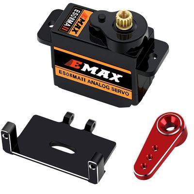 EPINON for AXIAL SCX24 Servo Metal Gear EMAX RC Servo Steering Servo with Servo Mount Bracket and Arm SCX24 Upgrade Parts (Red)
