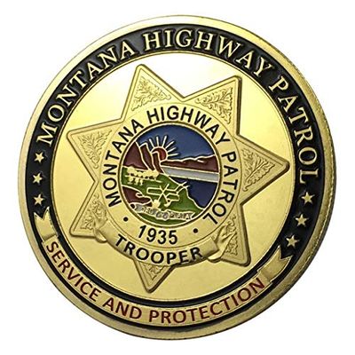 Montana Highway Patrol | Trooper | Service and Protection | Gold Plated Challenge Coin