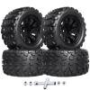 HobbyPark PreGlued Mounted 12mm Hex Hubs RC Truck Tires and Wheels 2.8 Tires with Foam Inserts for Traxxas Rustler Stampede Hoss 4x4 Redcat RC Monster Truck Set of 4 (128x67mm(HxW)) view 1