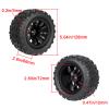 HobbyPark PreGlued Mounted 12mm Hex Hubs RC Truck Tires and Wheels 2.8 Tires with Foam Inserts for Traxxas Rustler Stampede Hoss 4x4 Redcat RC Monster Truck Set of 4 (128x67mm(HxW)) view 2