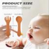 10 Pcs Silicone Baby Spoons and Forks, Chewable Utensils for Self-Feeding, Kids Utensils for Over 6 Months Babies view 3
