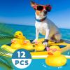 Chivao 12 Pcs Rubber Ducks with 12 Sunglasses/ Hats/ Headwear Small Mini Carnival Cruise Birthday Rubber Duckies Bathtub Toys in Bulk(Duck with Heart Glasses,Yellow) view 2