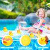 Chivao 12 Pcs Rubber Ducks with 12 Sunglasses/ Hats/ Headwear Small Mini Carnival Cruise Birthday Rubber Duckies Bathtub Toys in Bulk(Duck with Heart Glasses,Yellow) view 3