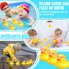 Chivao 12 Pcs Rubber Ducks with 12 Sunglasses/ Hats/ Headwear Small Mini Carnival Cruise Birthday Rubber Duckies Bathtub Toys in Bulk(Duck with Heart Glasses,Yellow) view 4