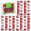 FunsLane 12 Pack 10" Luxurious Red & White Snowflake Design Table Favors with Party Hat, Joke & Xmas Gift for Kids Christmas Parties & Holidays view 1