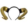 TOYANDONA Halloween Horn Headband, Gold Sheep Horns Headband Goat Devil Demon Horns Headband for Halloween Costume Cosplay Photo Props view 1