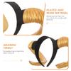 TOYANDONA Halloween Horn Headband, Gold Sheep Horns Headband Goat Devil Demon Horns Headband for Halloween Costume Cosplay Photo Props view 3