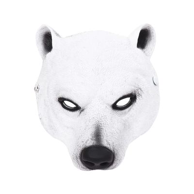 Abaodam Polar Bear Animal Mask 3D Face Mask for Halloween Party Dress up Kids Costume Prop Accessories 7.44X9.05 Inch